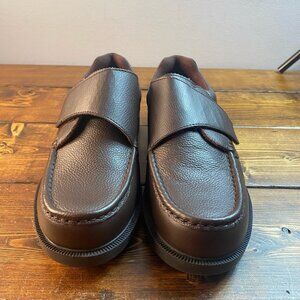 Dr Scholl's One Strap closure shoes double air-pillo insole mens brown size 10D
